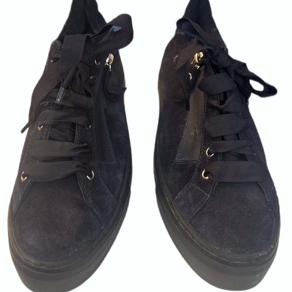 AGL Blue Suede Night Nero Light Weight Low Top Sneakers Sz 39 EU / US 9